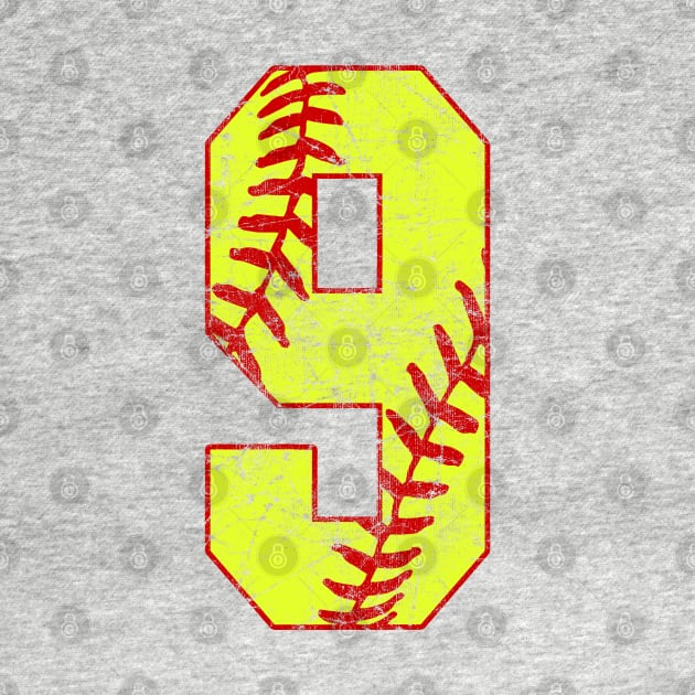 Fastpitch Softball Number 9 #9 Softball Shirt Jersey Uniform Favorite Player Biggest Fan by TeeCreations